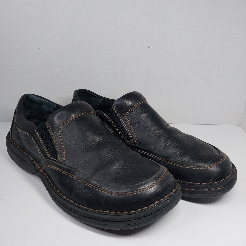 BORN Mens 11.5 M Blast III Comfort Loafers Black Leather Oxford Slip-on Shoes